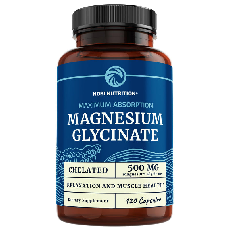 [Australia] - Magnesium Glycinate 500mg | Chelated for Muscle Relaxation, Bones, Heart, Nerve, Sleep & Calm Support for Women & Men | High Absorption Magnesium Chelate Supplement & Bisglycinate Complex | 120ct 