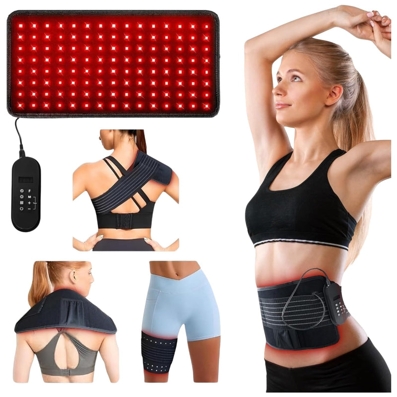 [Australia] - JWAY Red Light Therapy Belt | 660nm Red Light Therapy & 850nm Near Infrared Light Therapy for Body | Relax & Massage Muscles | Pain Relief and Inflammation | Improve Circulation 