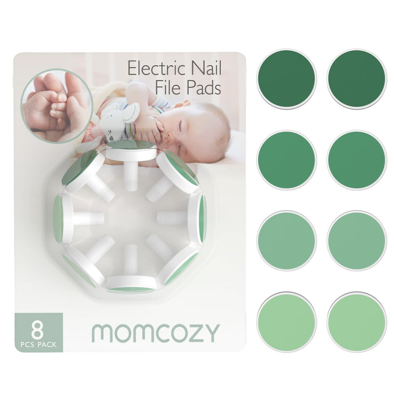 [Australia] - Momcozy Baby Nail Trimmer Replacement Pads, Electric Nail Trimmer Grinding Pads for Momcozy Electric Nail Trimmer Use Only, 8 Counts Replacement Pads Green 