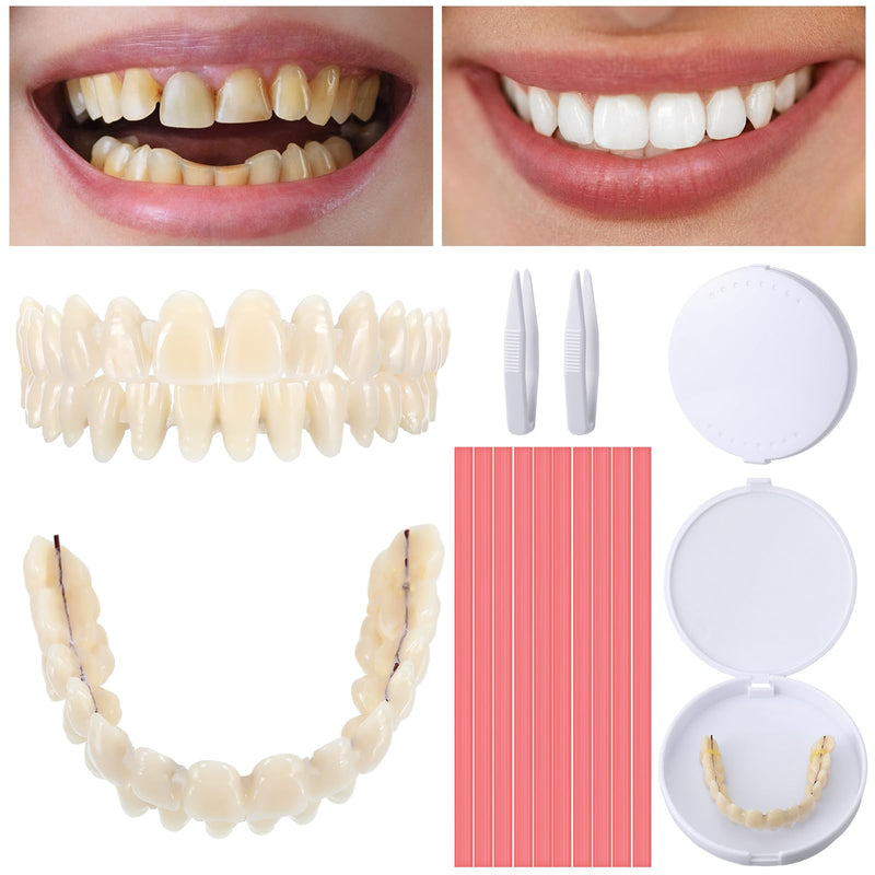 [Australia] - 16 Pcs Dentures DIY Repair Kit Fake Teeth Kit Make Your Own Dentures Kit Repair Missing Teeth Easy and Convenient Customizable Denture Solution for Improve Smile 