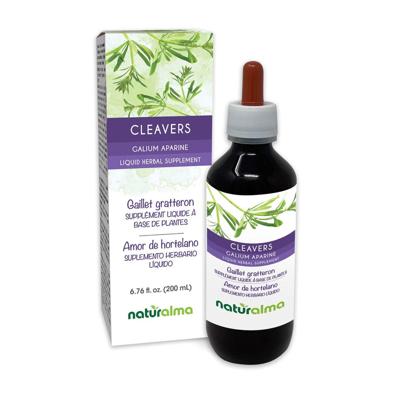 Naturalma Cleavers or Clivers (Galium aparine) herb with Flowers Alcohol-Free Tincture - 6.76 fl oz Liquid Extract in Drops - Herbal Supplement - Vegan 6.76 Fl Oz (Pack of 1)