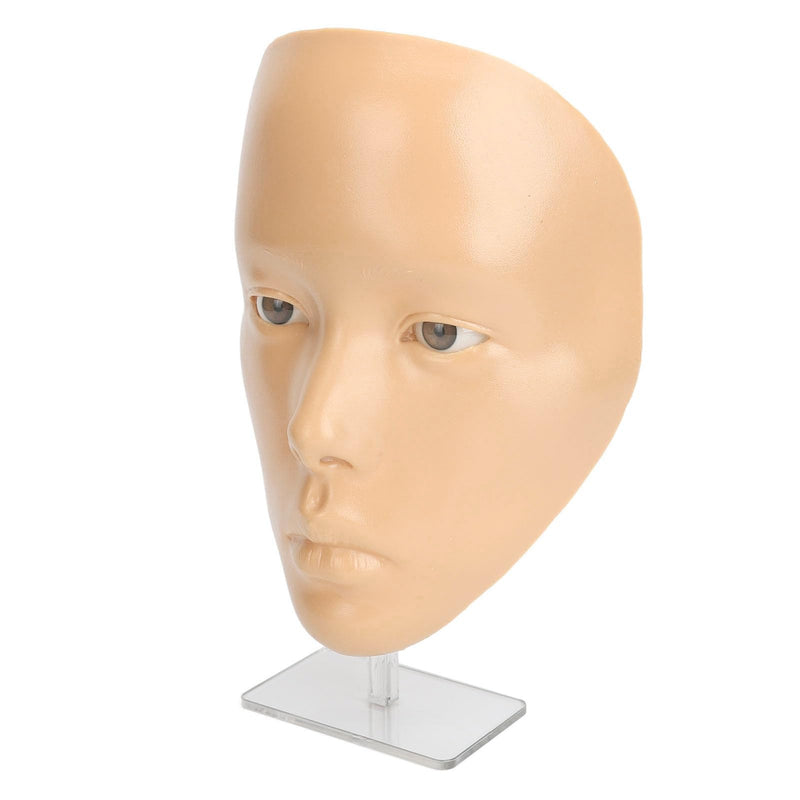 [Australia] - JTLB Makeup Practice Face with Plastic Stand 5D Silicone Full Face Makeup Practice BoardReusable Mannequin Tool for Beginner (White Skin) 