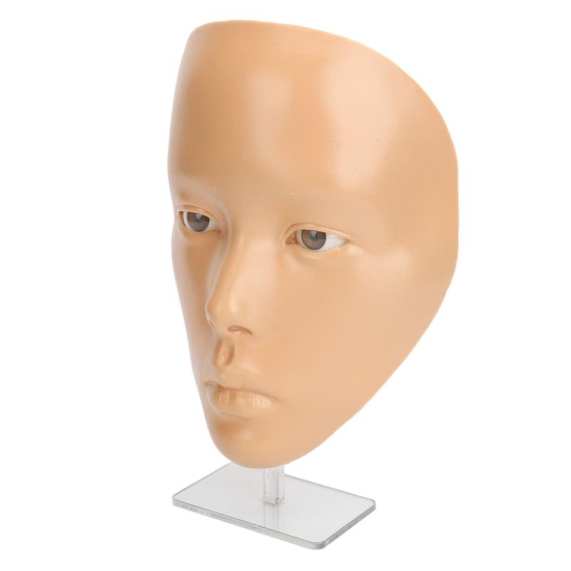 [Australia] - JTLB Makeup Practice Face with Plastic Stand 5D Silicone Full Face Makeup Practice BoardReusable Mannequin Tool for Beginner (Wheat Skin) 