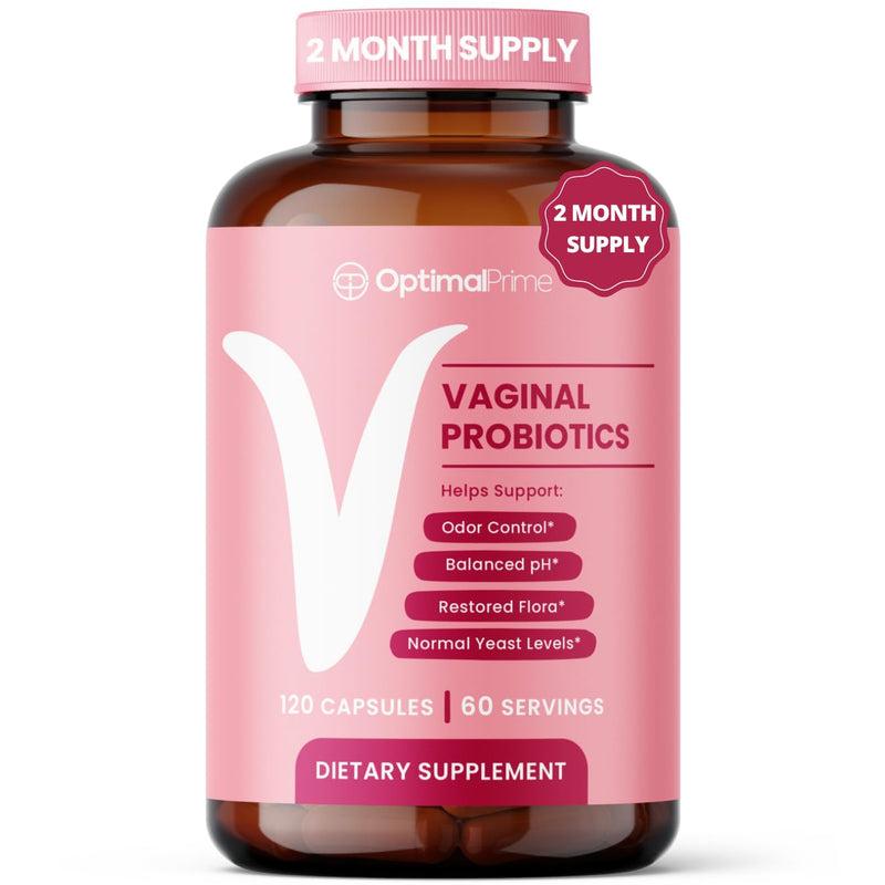 [Australia] - Vaginal Probiotics for Women with Prebiotics, Cranberry Extract, and Lactobacillus Probiotic Blend, Supports Healthy Vaginal Flora, Odor Control, pH Balance, 2 Month Supply, 120 Capsules 120 Count (Pack of 1) 