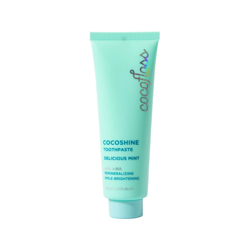 [Australia] - Cocofloss Cocoshine Whitening Toothpaste, Remineralize & Repair Sensitive Teeth, Fluoride-Free with n-HA, Kid-Friendly, Delicious Mint, 3.4 oz 