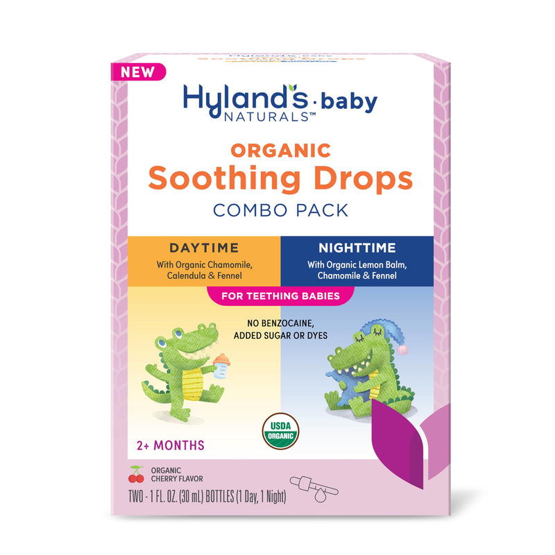 [Australia] - Hyland's Naturals Baby - Organic Daytime & Nighttime Soothing Drops Combo Pack, 2 oz. Oral Drops – Day/Night Combo 