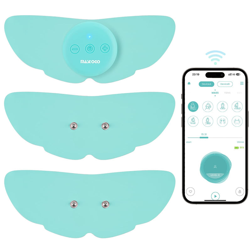 26 Mode Wireless TENS Unit, Effectively Relieve Pain,App-Controlled | Rechargeable EMS Massager, Smart Pocket-Size TENS Machine, Drug-Free Pain Relief for Neck, Back & Shoulder, 3 Premium Pads