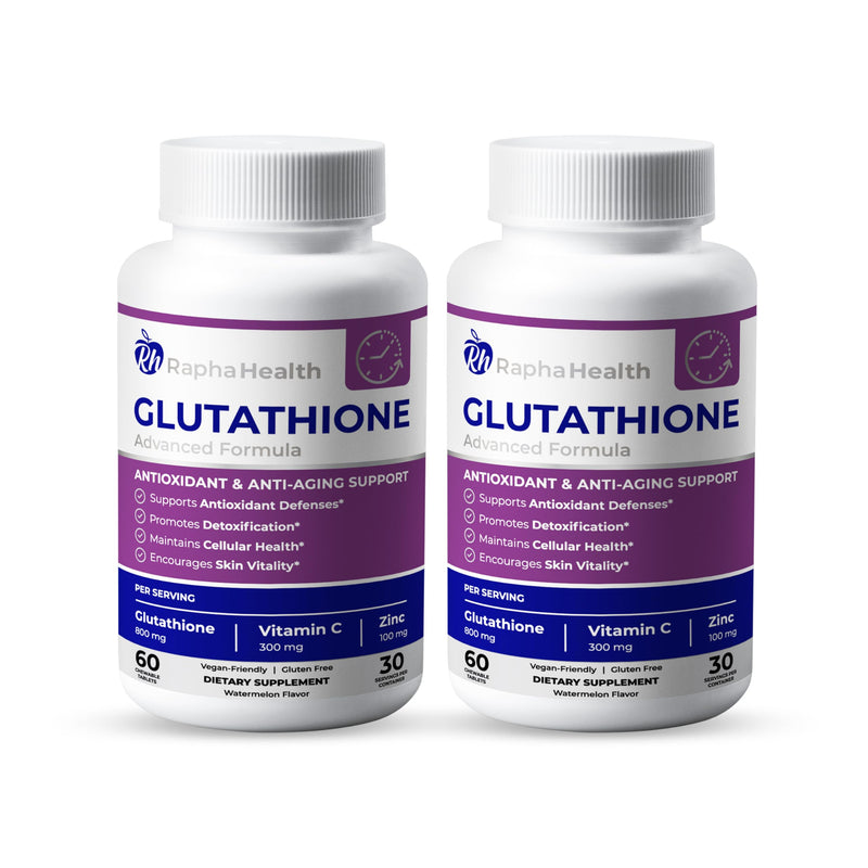 Twin Pack Glutathione Enhanced with Vitamin C & Zinc | Advanced Antioxidant & Immune Support | Detox & Skin Health Formula | 120 Tablets - Two (2) Month Supply 60 Count (Pack of 2)