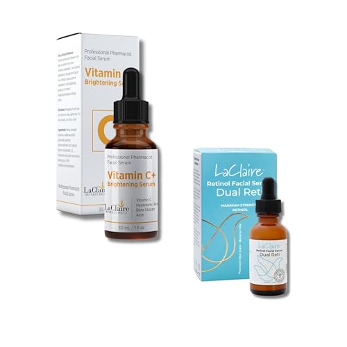 Skincare Duo: 8% Complex Retinol Face Serum 15ml + Vitamin C+ Serum 30ml - Anti-Aging, Brightening, Firming, Smoothing