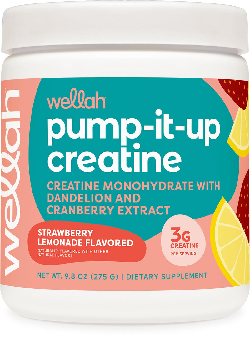 [Australia] - Wellah Creatine for Women (50 Servings, Strawberry Lemonade) - Creatine Monohydrate with Dandelion & Cranberry Extract 9.8 Ounce (Pack of 1) 