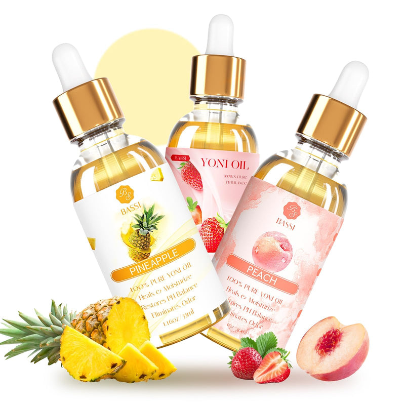 [Australia] - 3PCS Yoni Oil for Women Organic Feminine Oil, Ph Balance Remove Odor, Peach Strawberry Pineapple Essential Oil, All Natural Essential Oil, 1 fl oz/pc Mixed fruit 
