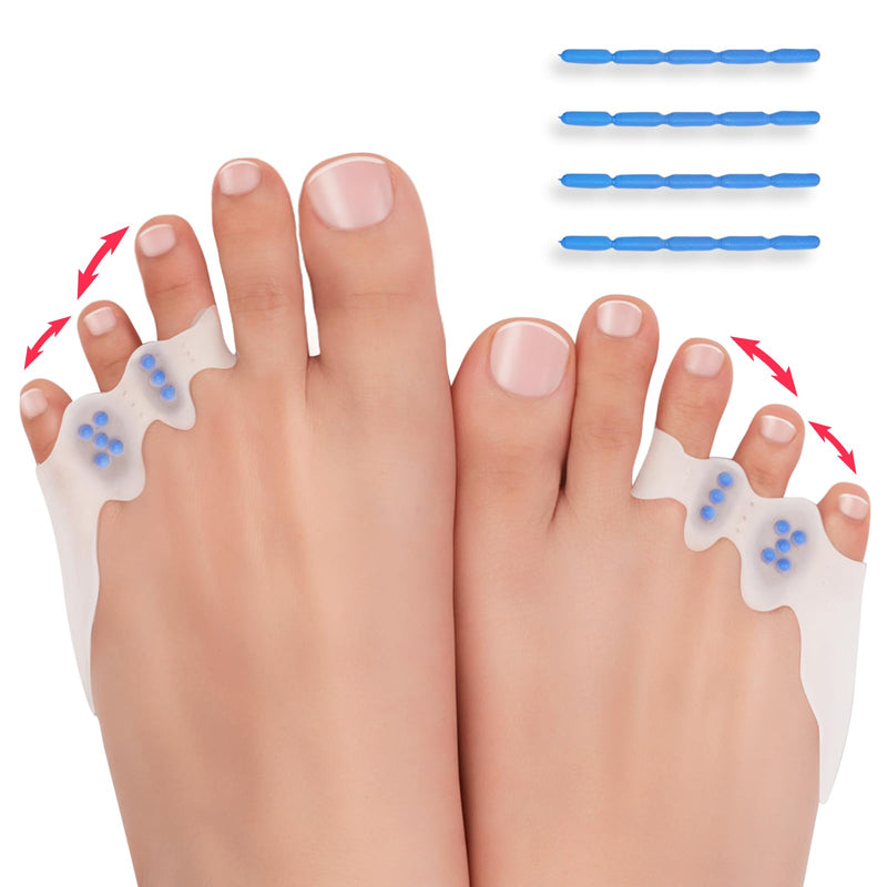 [Australia] - Tech Love 2 Pairs Original Adjustable, Pinky Toe Separators Soft Spacers Tailors Pads to Wear with Shoes, Tail toes Bunion Corrector Foot Pain Relief, Morton’s Neuroma 