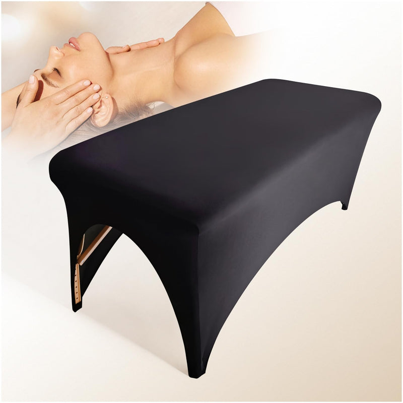 [Australia] - Spa Bed Cover Professional Lash Bed Cover Stretchy Massage Table Cover Beauty Bed Protective Topper, Excellent for Lash Extension, Spa, Massage, Beauty Salon, Wax, Tattoo Bed and Table (Black) 1-Piece Black 