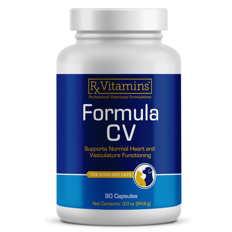 Rx Vitamins Formula CV - Hawthorn Berry Capsules with Taurine - 90ct | Heart Health Supplements Enhanced with Magnesium and Potassium - Senior Dog Vitamins and Senior Cat Vitamins New Label