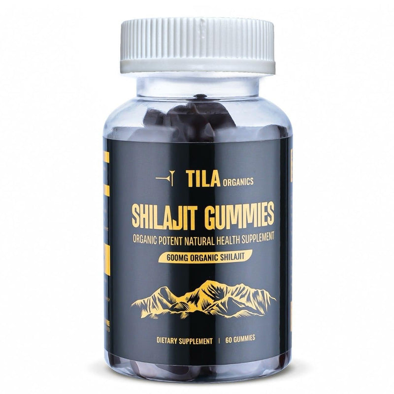 [Australia] - Organic Himalayan Shilajit Resin Soft Gels - 60 Gummies, 600 mg- Natural Supplement for Men & Women with over 85 Trace Minerals, Fulvic Acid and Humic Acid Vegan Gluten Free 