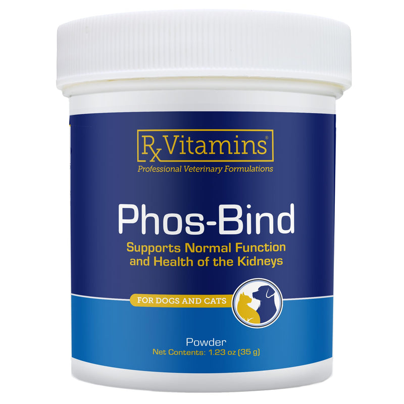Rx Vitamins Phos-Bind Phosphate Binder for Cats and Dogs - 35g | Kidney Support to Help Reduce Phosphorous Absorption & Lower Serum Levels - 100% Aluminum Hydroxide for Dogs & Cats New Label