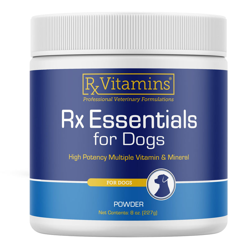 Rx Vitamins Essentials for Dogs - Daily Vitamins & Minerals - 8 oz | with Blue Spirulina, Kelp Powder, & Milk Thistle for Dogs - Complete Canine Vitamins and Essential Minerals Powder New Label