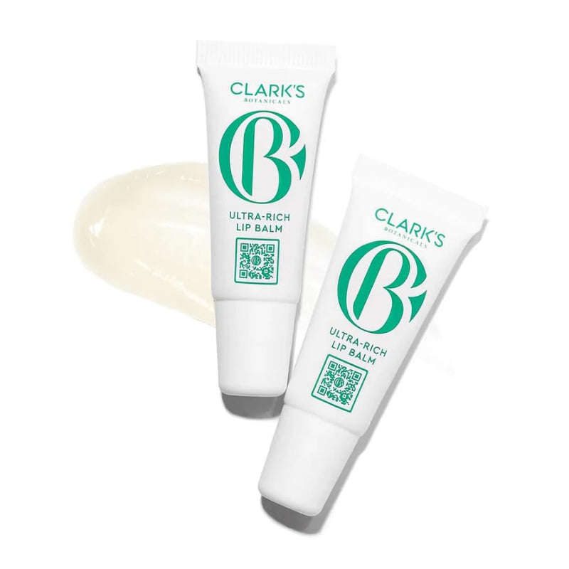 Clark's Botanicals Mini Ultra Rich Lip Balm | Physician-Formulated Plumping Moisturizer | Dry & Dehydrated Lips | Collagen | Shea Butter | Mango & Avocado Butter | Vitamin E | 0.14 fl oz | 2-Pack