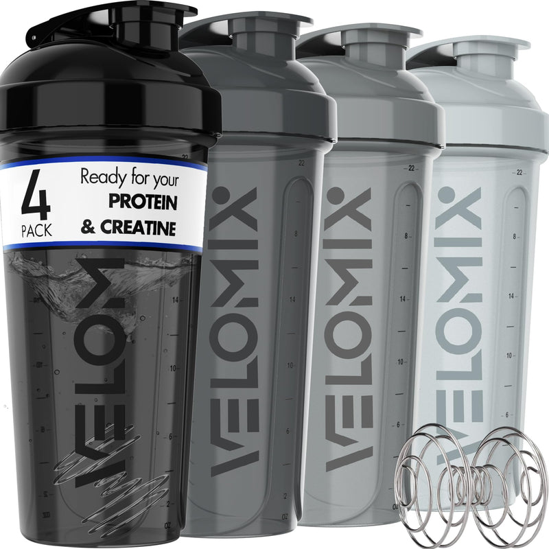 [Australia] - -4 PACK- 28 oz Protein Shaker Bottle for Protein Mixes - 4x Wire Whisk | Leak Proof Shaker Cups for Protein Shakes | Protein Shaker Bottle Pack | Protein Shake Cup 
