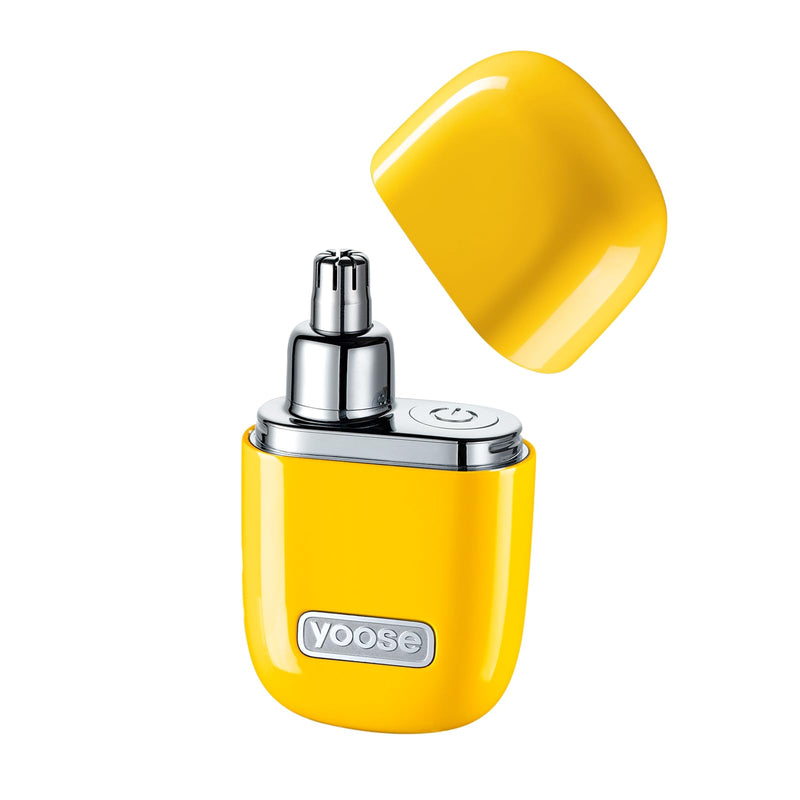 [Australia] - yoose Nose Hair Trimmer, Alloy Portable Painless Nose Hair Trimmer for Men Women, IPX7 Waterproof, Travel Size, USB-C Rechargeable Nose Trimmer with Dust Protection Cap, Dual Edge Blade, Yellow Racing Yellow 