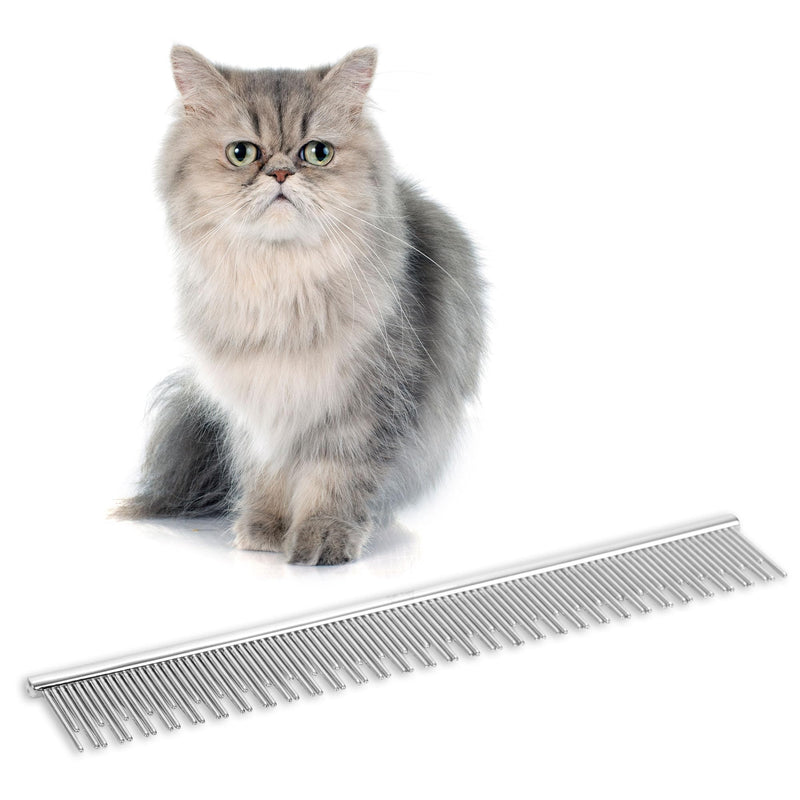 [Australia] - Eye Envy ProGlide Deshedding and Detangling Comb for Long-Haired Cats | Remove Undercoat, Excess Hair, Tangles & Knots | 6" Dual-Tooth Comb with Rounded Pins 
