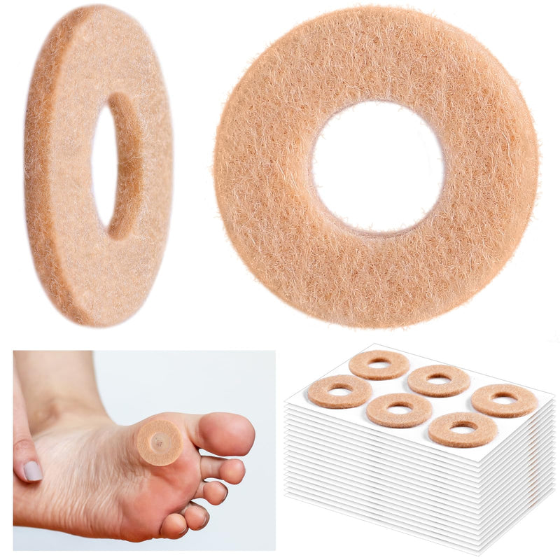 [Australia] - 60 Pcs Felt Callus Cushions for Bottom of Foot Round Feet Corn Pads Adhesive Foot Callus Pads Soft Foot Callous Cushions Bulk for Women Men Feet Toes Heel Pain Relief 