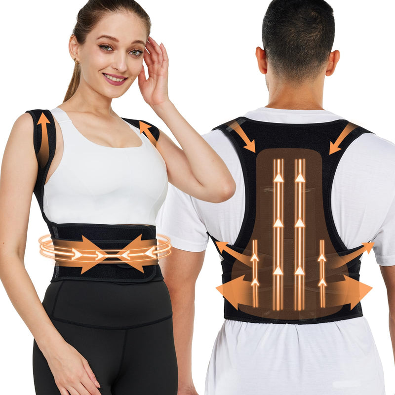 [Australia] - Back Brace, Posture Corrector for Women and Men,Scoliosis and Hunchback Correction,Brace for Upper and Lower Back,Relieve Back Pain,Comfortable and Effective (XL) XL Black 