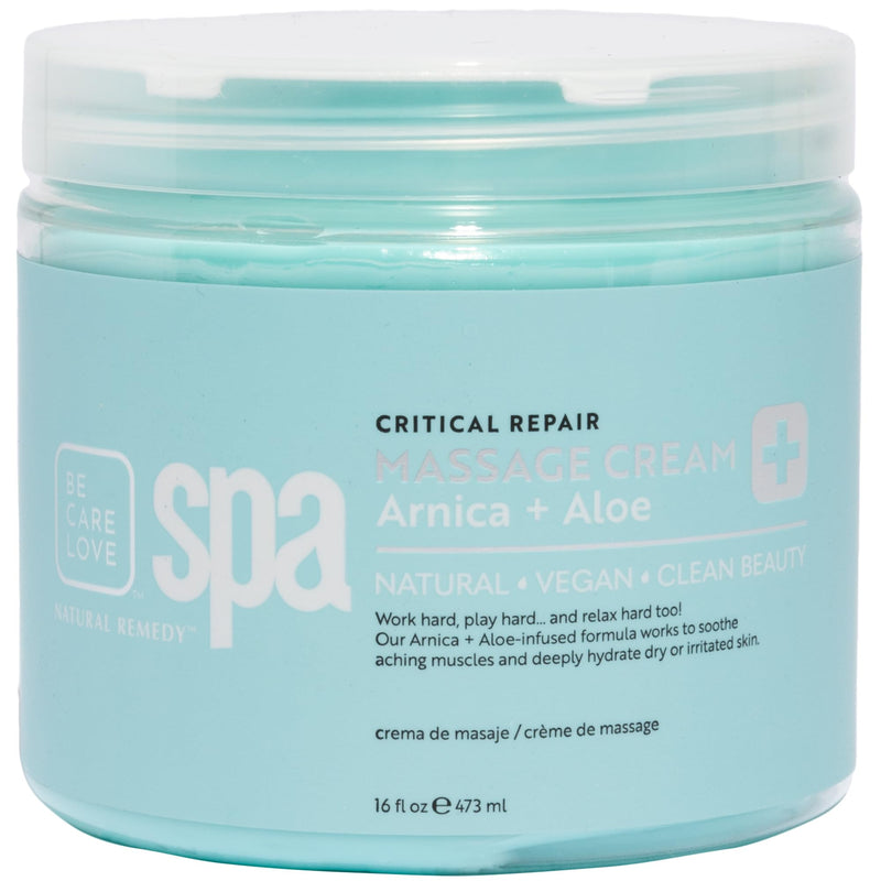 [Australia] - BCL Spa Critical Repair Massage Cream with Arnica, Aloe Vera, Kelp, Argan Oil, Shea Butter | Soothing Relief and deep Skin Nourishment Body Moisturizer, Vegan, Organic | Made in USA | 16 fl oz Arnica & Aloe 16 Fl Oz (Pack of 1) 