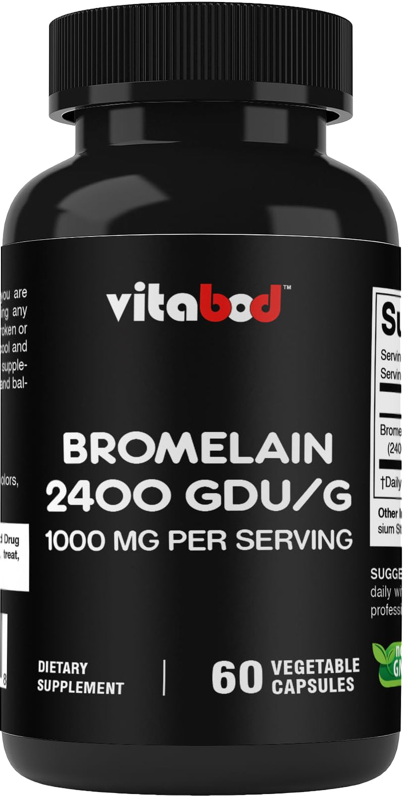 [Australia] - Bromelain Supplement 1000mg per Serving, 2400 GDU/g, Proteolytic Enzymes, Supports Digestion of Proteins, 60 Count - Non-GMO & Gluten Free 