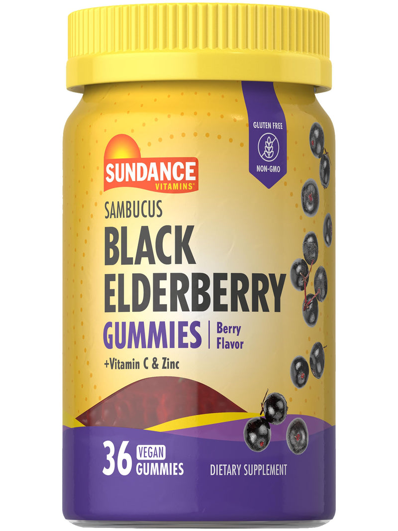 Sundance Elderberry Gummies for Adults | with Zinc & Vitamin C | Berry Flavor | Vegan, Non-GMO, and Gluten Free Supplement