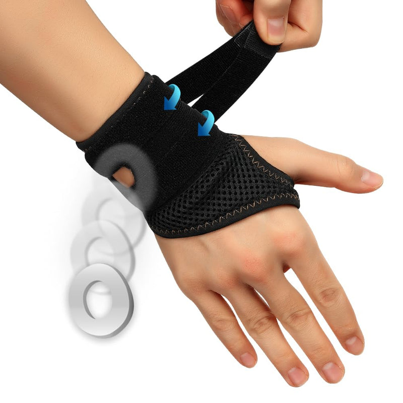 [Australia] - FITTOO Wrist Brace for TFCC Tears, Real Copper Infused TFCC Wrist Brace with Ring Pad for TFCC Tears, Ulnar Sided Wrist Pain, DRUJ Instability, Universal Size for Men & Women Right-L Coal - Right Hand Large 