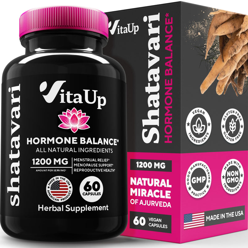 [Australia] - Shatavari Capsules - USA Made Shatavari Organic Capsules - Shatavari Extract 1200mg - Shatavari Root Supplement for Hormone Balance for Women, Menopause & Menstrual Relief Support - 60 Count 