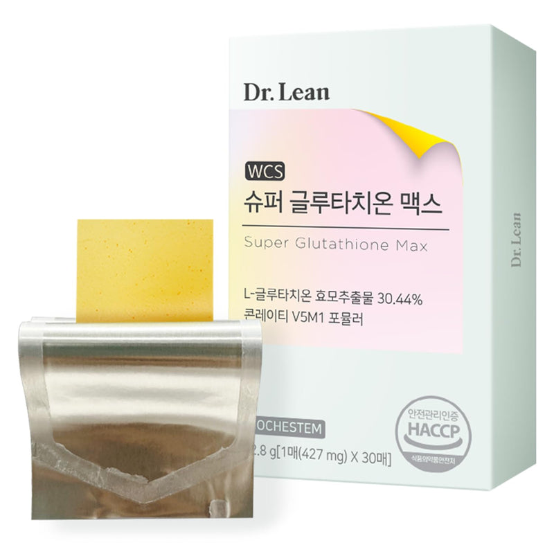 [Australia] - Dr. Lean Super Glutathione Max ‚Äì 427mg High-Potency Glutathione Strips with Niacin, Collagen & Hyaluronic Acid | Fast-Melt ODF, Antioxidant, Skin & Liver Support, K-Beauty, Made in Korea (30 Strips) 1 Pack 