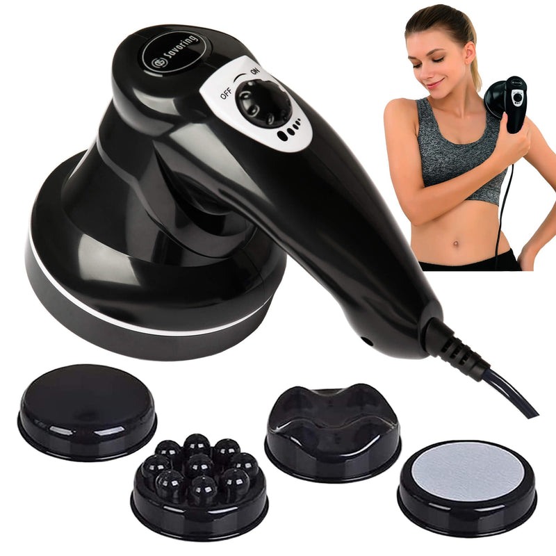 [Australia] - Body Sculpting Machine for Women - 6-Speed Cellulite Massage & Lymphatic Drainage Device with Lipo Roller, Handheld Home Use for Belly Fat, Stomach, Thighs & Buttocks Sculpting 4 Heads 