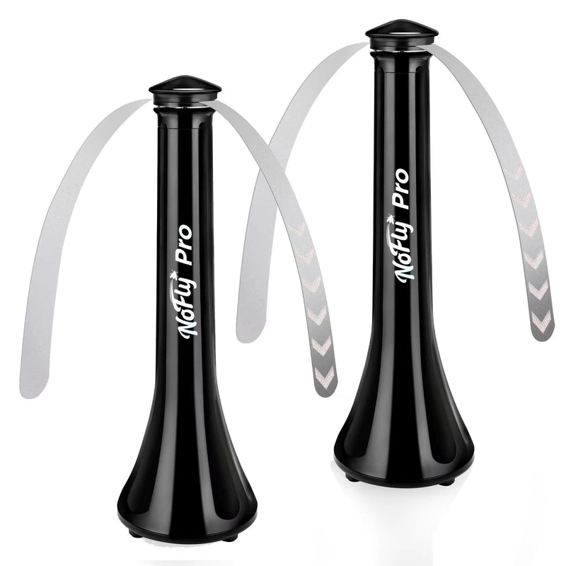 [Australia] - Nofly Pro Fly Fans for Tables 4 Pack for Outdoor or Indoors USB or Batteries Powered Fly Repellent Swatter Fan, Shoo Away Fly Bug Fan for Picnic, BBQ, Party, Events(Black-2Pack) 2 pack Black 
