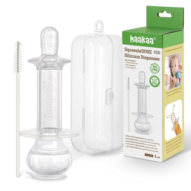 [Australia] - Haakaa SqueezieDOSE Silicone Liquid Dispenser (8ml) ‚Äì Multi-Purpose Baby Feeding Syringe/Liquid Medicine Dispenser ‚Äì Accurate Dosing for Kids‚Äô Medication 0 Month + 