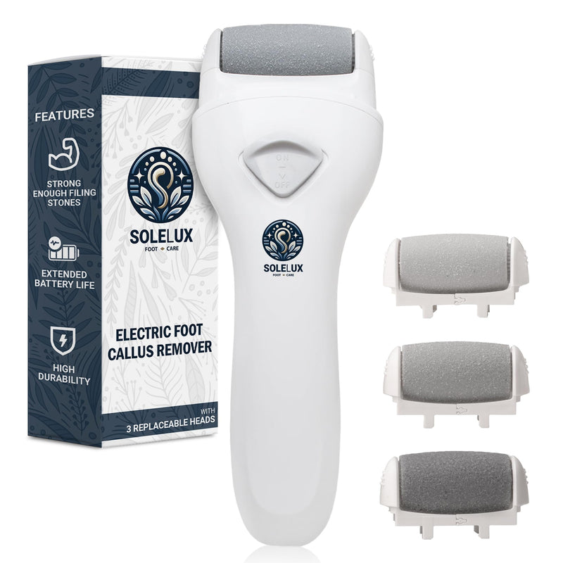 [Australia] - Electric Callus Remover for Foot, Electric Foot Scrubber Dead Skin Remover for Foot Care with 3 Rollers, Waterproof 60mAh Rechargeable Foot Callus Remover for Hard Cracked Dry Dead Skin 