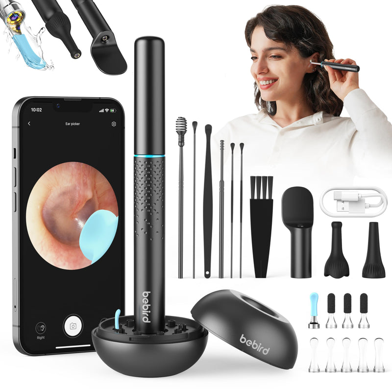 [Australia] - Bebird M9 Ear Wax Removal Tool Camera - Wireless Ear Cleaner Earwax Remover with Photos & Videos - Ear Scope Otoscope with Light & Camera- Visual Ear Picker with 10 Scoops and Attachments for Family 