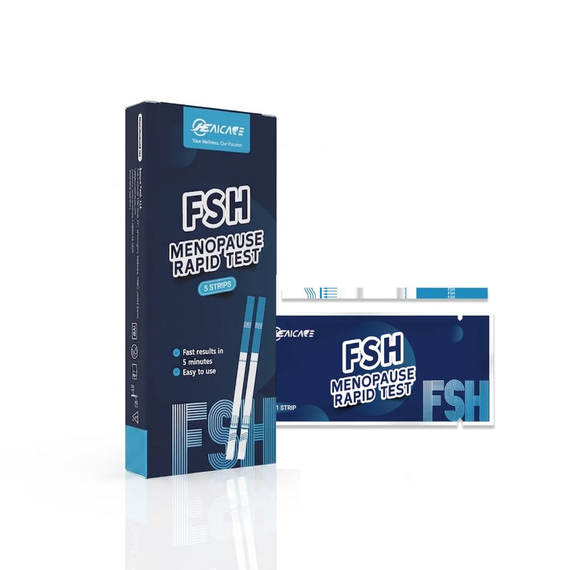 FSH Test Strips, 5-Pack Confirm Your Ovarian Status at Home Ovarian Reserve Assessment & Perimenopause Monitor Kit, Ultra-Clear 5-Min Results,