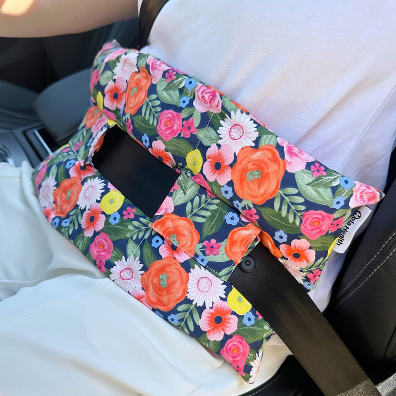 [Australia] - Ostomy Seat Belt Protector Stoma Seatbelt Pillow Ostomy Bag Covers Colostomy Pouch Supplies Post Surgery Recovery for Women Men Floral Print 