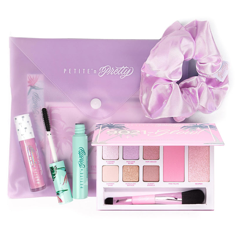[Australia] - Petite ’N Pretty Dream in Color Makeup Set for Kids, Teens, Tweens - 3-in-1 Eye & Cheek Palette (Blush, Eyeshadow, Highlighter) with Brush, Shine Lip Gloss, Feather Stretch Mascara & Satin Scrunchie 