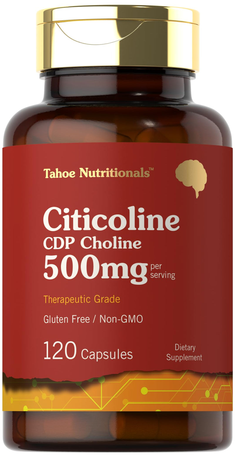 [Australia] - Citicoline 500mg | 120 Capsules | CDP Choline Supplements | Therapeutic Grade | Gluten Free, Non-GMO 