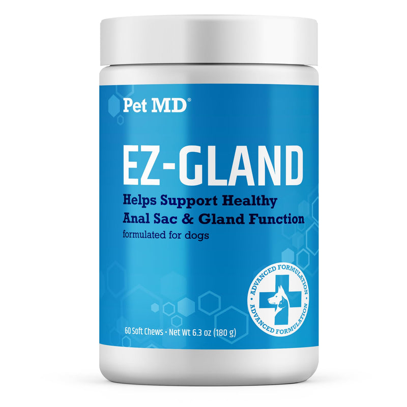 Pet MD EZ Gland - Dog Anal Gland Chews with Pumpkin and Fiber for Dogs for Digestive Support, Constipation Relief, and Stool Firmer - 60 ct Soft Chews - PawsPlanet Australia