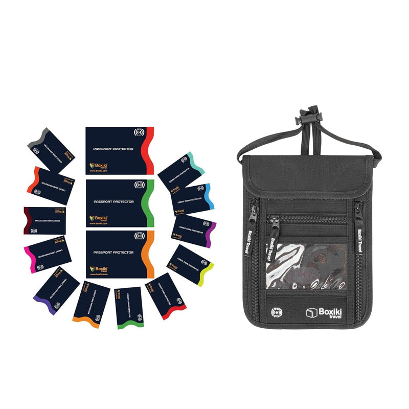 RFID Protection Bundle: Sleeves Set with Color Coding and Hidden Money Belt
