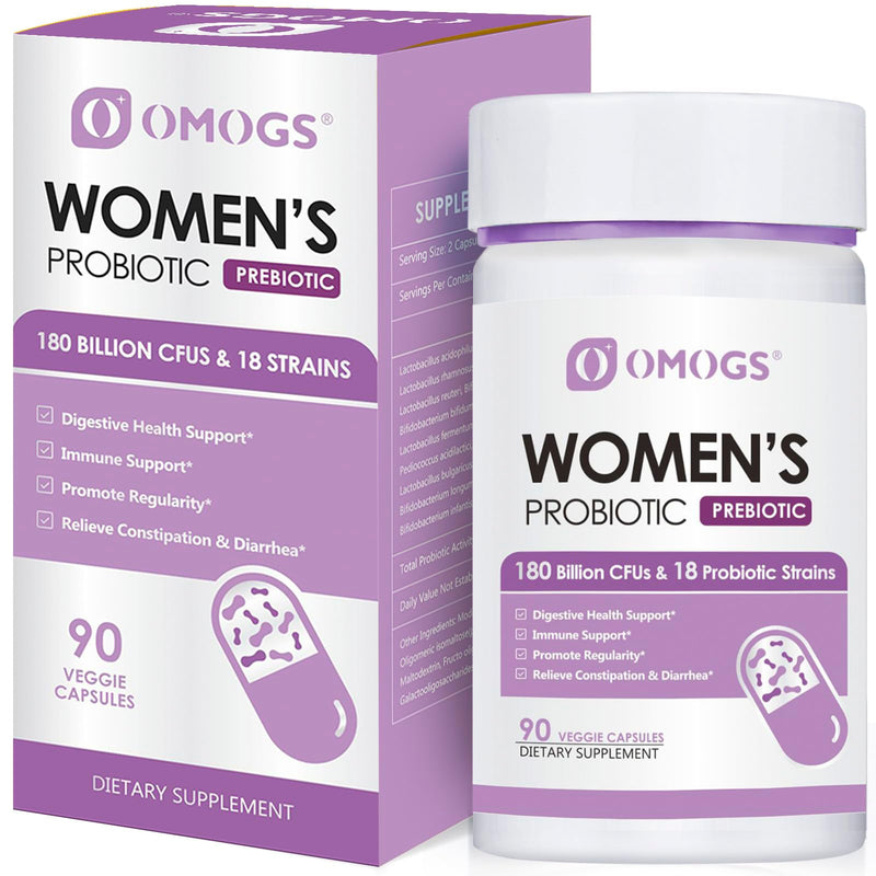 [Australia] - Women's Probiotic 180 Billion CFUs, 18 Strains, with Organic Prebiotics+Cranberry Extract & D-Mannose, for Digestive, Boost Immune, Women's Health & Urinary Tract Health, 90 Vegetarian Capsules 