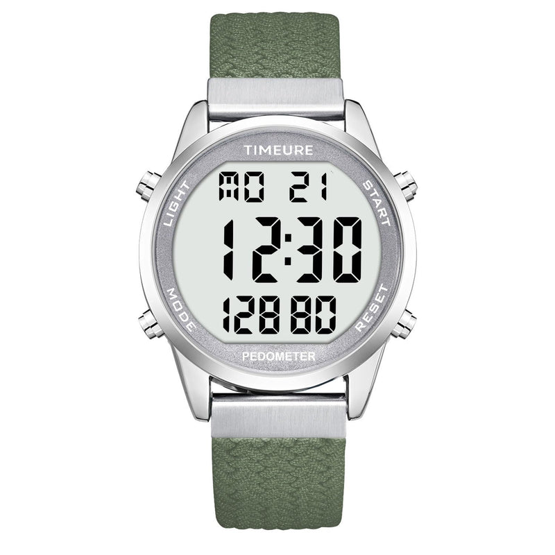 [Australia] - Accurate Pedometer Watch for Men Walking Simple Step Counter Watches Steps Tracker Large Digital Display Waterproof Non Bluetooth TIMEURE-2306 Green 