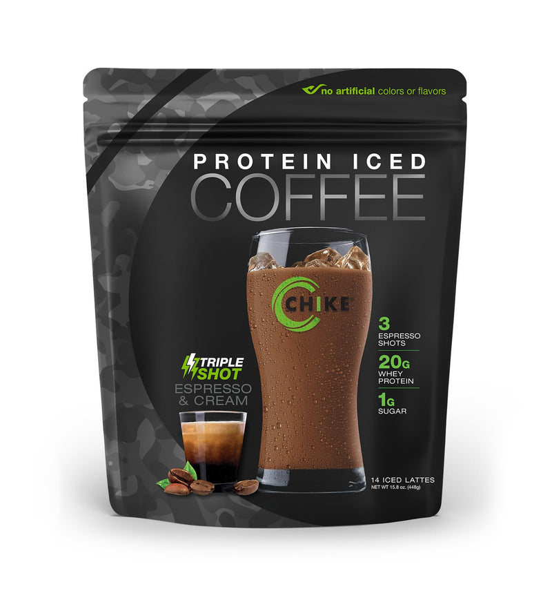 [Australia] - CHIKE Triple Shot Espresso & Cream Protein Iced Coffee, 20 G Protein, 3 Shots Espresso, 1 G Sugar, Keto Friendly and Gluten Free, 14 Servings (15.8 Ounce)‚Ä¶ Triple Shot Espreso & Cream 