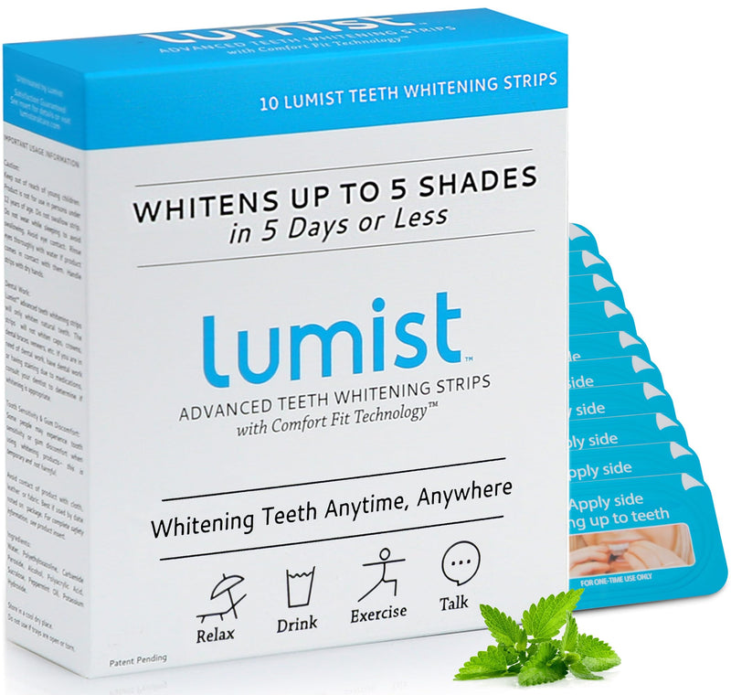 [Australia] - Advanced Teeth Whitening Strips – Pack of 10 (5 Treatments) - 5 Shades Brighter in 5 Days - Mint Flavored with Enamel Safe Comfort Fit Technology - Teeth Whitening Kit for Sensitive Teeth 10 Count (Pack of 1) 