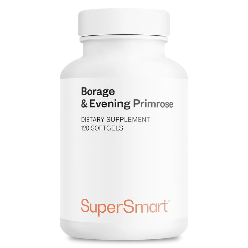 [Australia] - Supersmart - Borage & Evening Primrose (High Potency) - GLA Oil Gamma Linolenic Acid Cold Pressed - with Vitamin E, Borage Oil & Evening Primrose Oil Supplement | Non-GMO & Gluten Free - 120 Softgels 