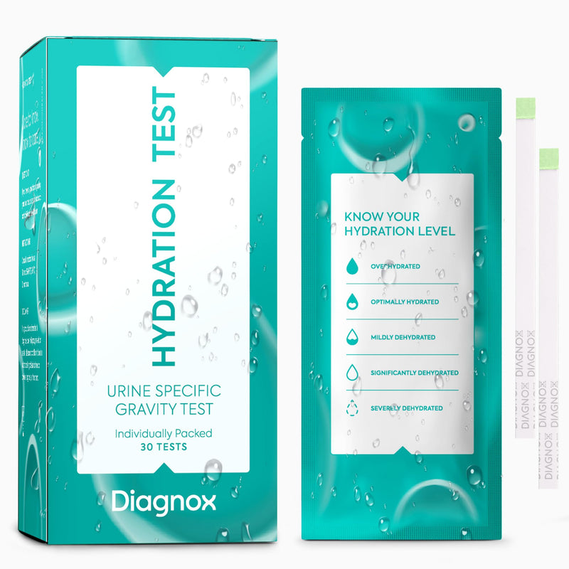 [Australia] - DIAGNOX Hydration Urine Test Strips - Urine Specific Gravity Test Strips for Accurate Hydration Monitoring - Individually Packaged and Clinical Grade [30 Tests] 